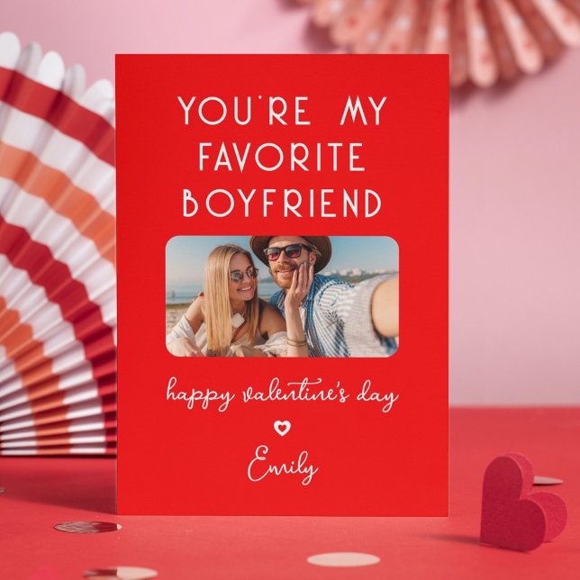 Valentine's Day Photo You're My Favourite Boyfrien Holiday Card (Creator Uploaded)