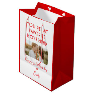 Valentine's Day Photo You're My Favourite Boyfrien Medium Gift Bag