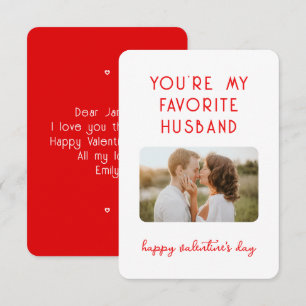 Valentine's Day Photo You're My Favourite Husband Card