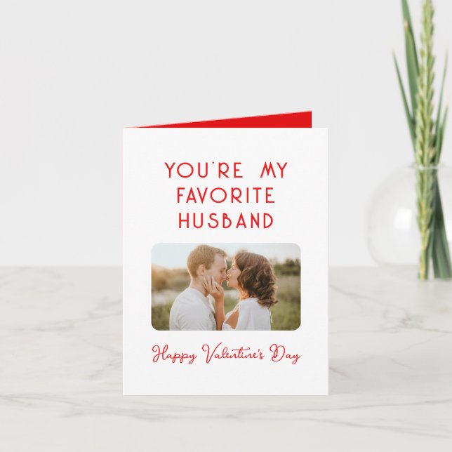 Valentine's Day Photo You're My Favourite Husband Card (Front)