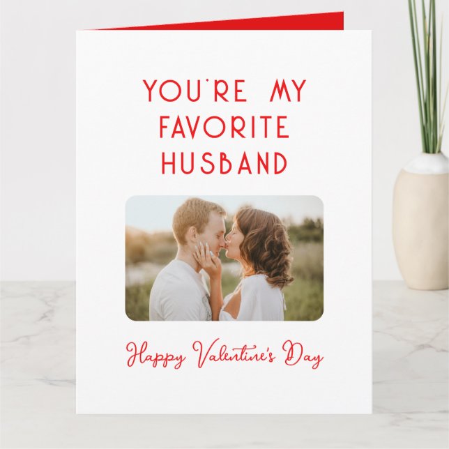 Valentine's Day Photo You're My Favourite Husband Card (Front)