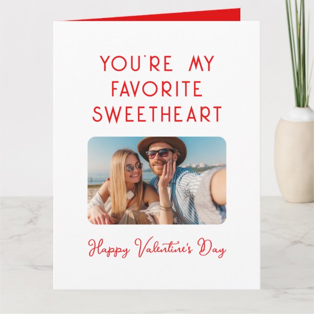Valentines Day Photo You're My Favourite Sweethear Card (Front)
