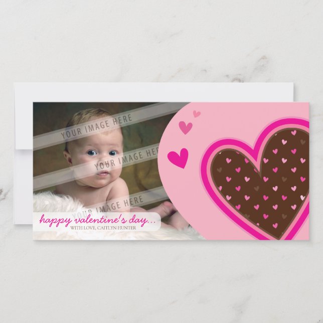 VALENTINE'S DAY PHOTOCARD :: funky hearts 12L Holiday Card (Front)