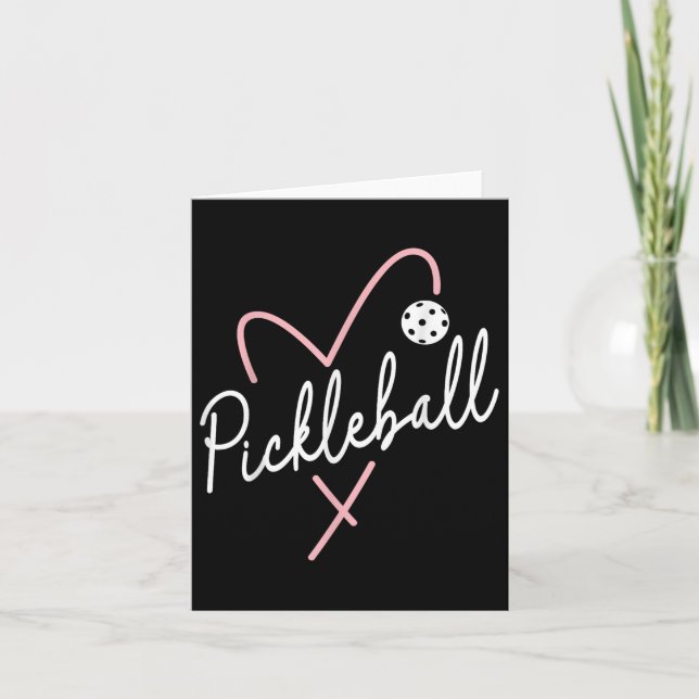 Valentines Day Pickleball Heart Funny Heart Shape  Card (Front)