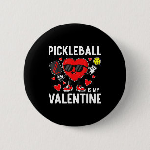 Valentines day pickleball is valentines womens lov 6 cm round badge