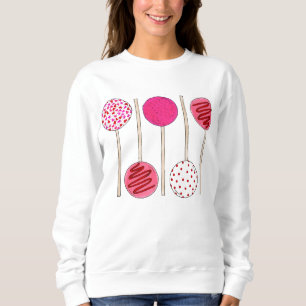 Valentine's Day Pink Cake Pop Pops Bakery Sweet Sweatshirt