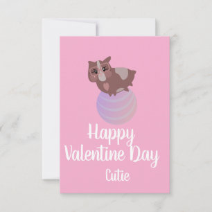 Valentines Day Pink Cute Hamster Card
