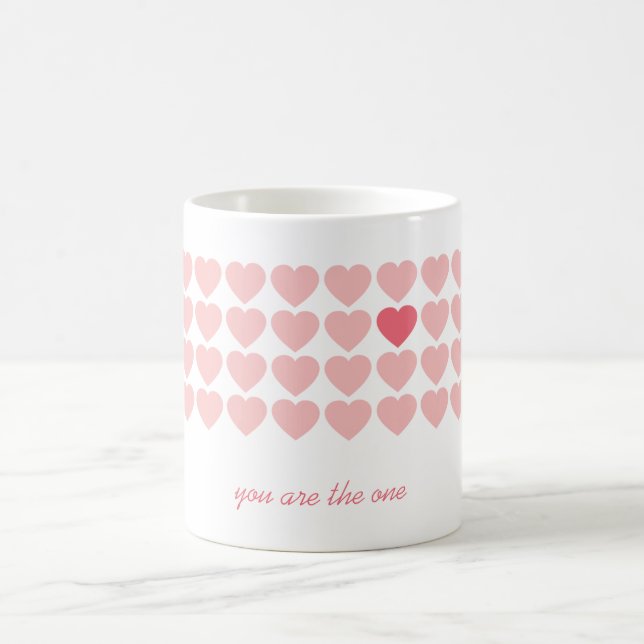 Valentine's Day Pink Heart Pattern Personalised Coffee Mug (Center)