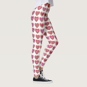 Valentine's Day Pink Heart Sugar Cookie Leggings