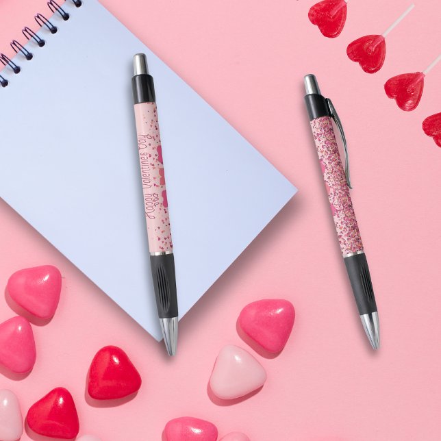Valentine's Day  Pink Hearts pen (Happy Valentine's Day Romantic Pink Hearts pen)