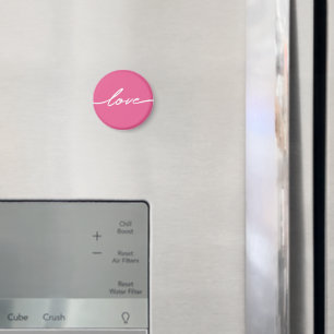 Valentine's Day Pink Love Script Magnet