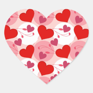 Valentines Day Pink & Red Heart Pattern Sticker