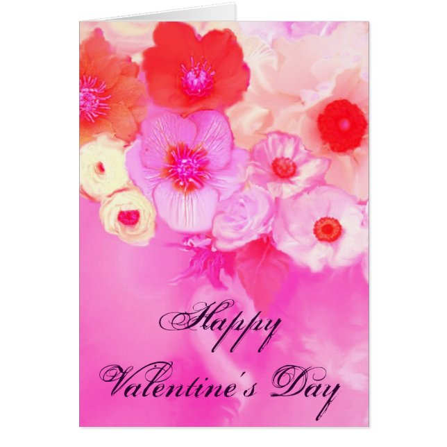 VALENTINE'S DAY PINK RED ROSES, ANEMONE FLOWERS (Front)
