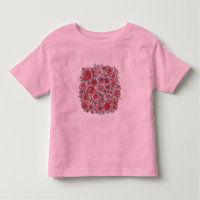Valentine's Day Pink Red Roses Hearts Doodles 