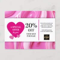 Valentine's Day Pink Swirls Coupon Discount