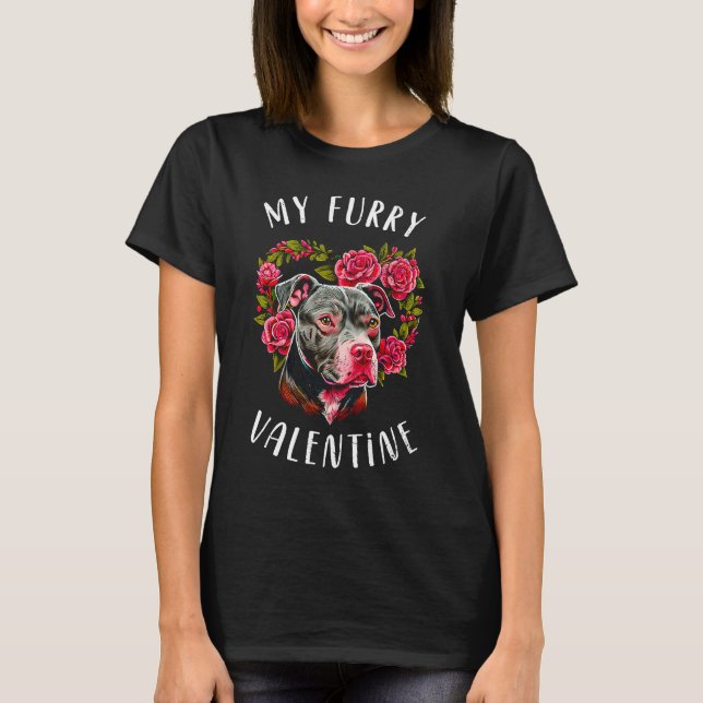 Valentine's day  Pitbull Dog Valentine  16 T-Shirt (Front)