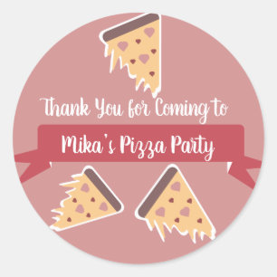 Valentines Day Pizza Party Kids Party  Classic Round Sticker