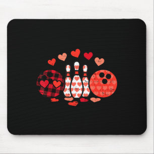 Valentines Day Plaid Bowling Valentine Srts Men Wo Mouse Mat