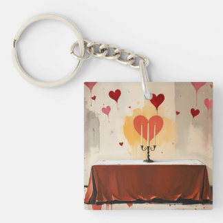 Valentines Day plates  Key Ring