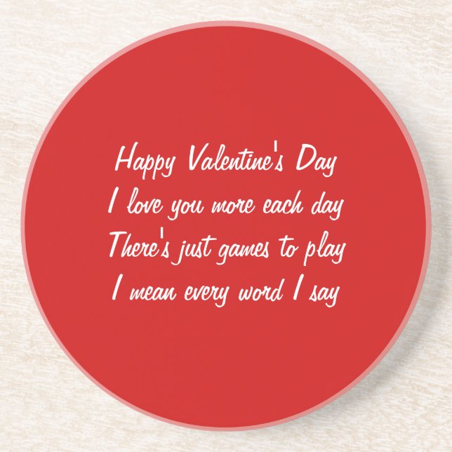 Valentine's day poem coaster (Front)