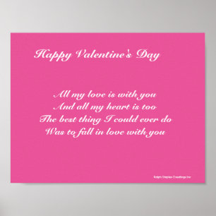 valentine's day poem for a lover poster
