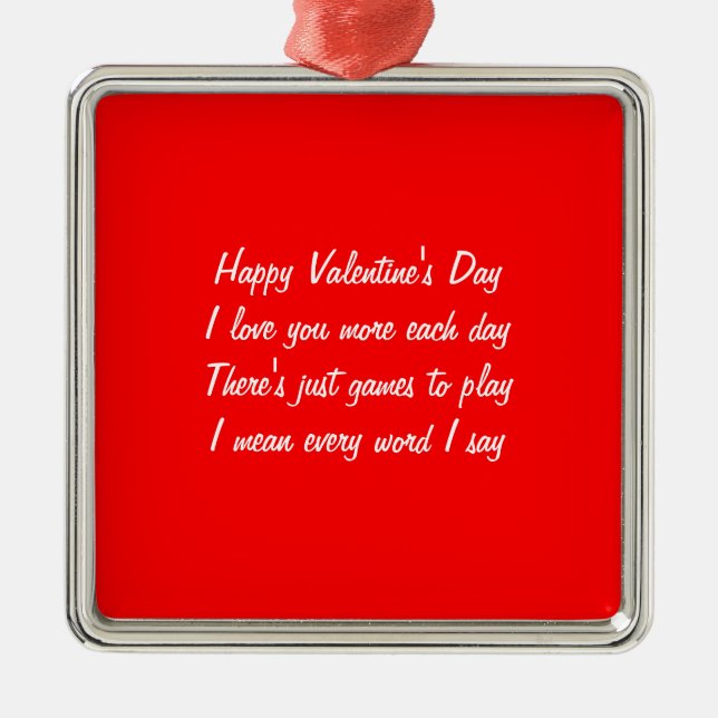Valentine's day poem metal tree decoration (Front)