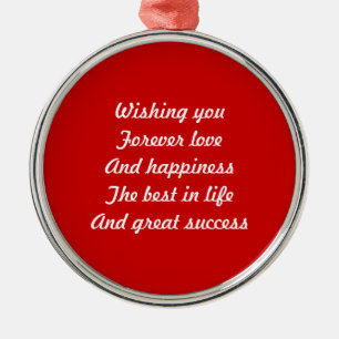 Valentine's day poem metal tree decoration