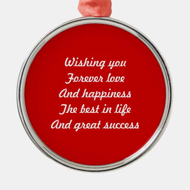 Valentine's day poem metal tree decoration (Front)