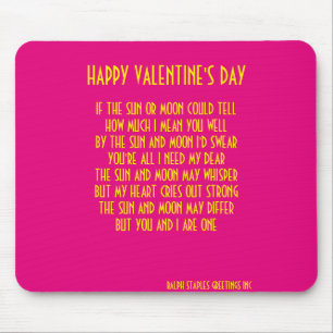VALENTINE'S DAY POEM MOUSE MAT