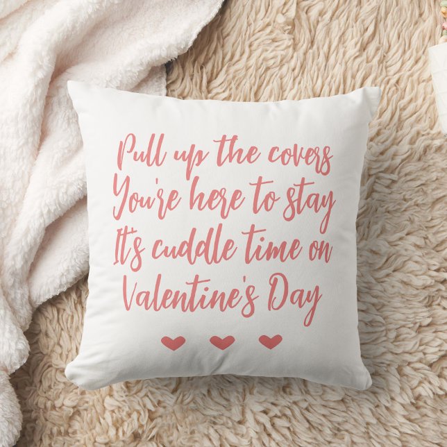 Valentine's Day poem with rhyme and pink hearts Cushion (Valentine's Day design)