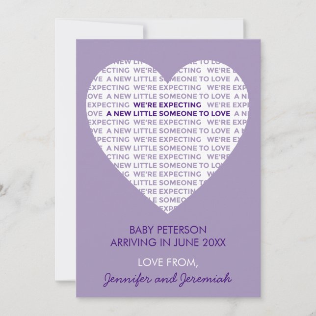 Valentines day pregnancy announcement big heart  (Front)