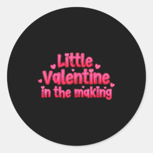 Valentines Day Pregnancy Announcement Little Valen Classic Round Sticker