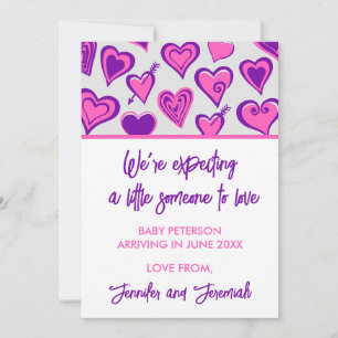 Valentines day pregnancy announcement pink sweet