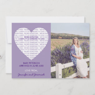 Valentines day pregnancy announcement typography