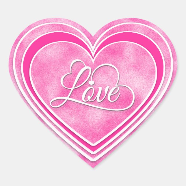 Valentine's Day - Pretty Pink Hearts Love WA Heart Sticker (Front)