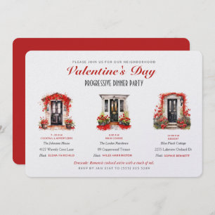 Valentine's Day Progressive Dinner Party Invitation