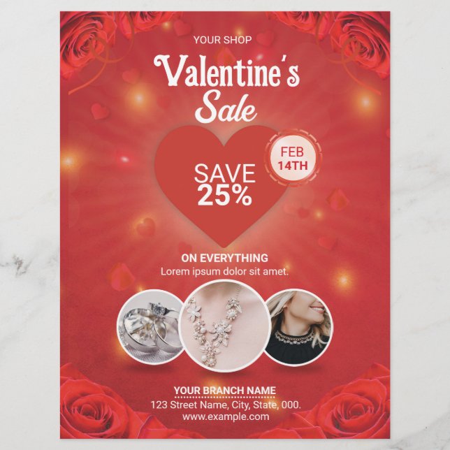 Valentines Day Promotional Sale Flyer (Front)