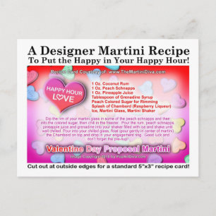 Valentine's Day Proposal Martini Recipe Card