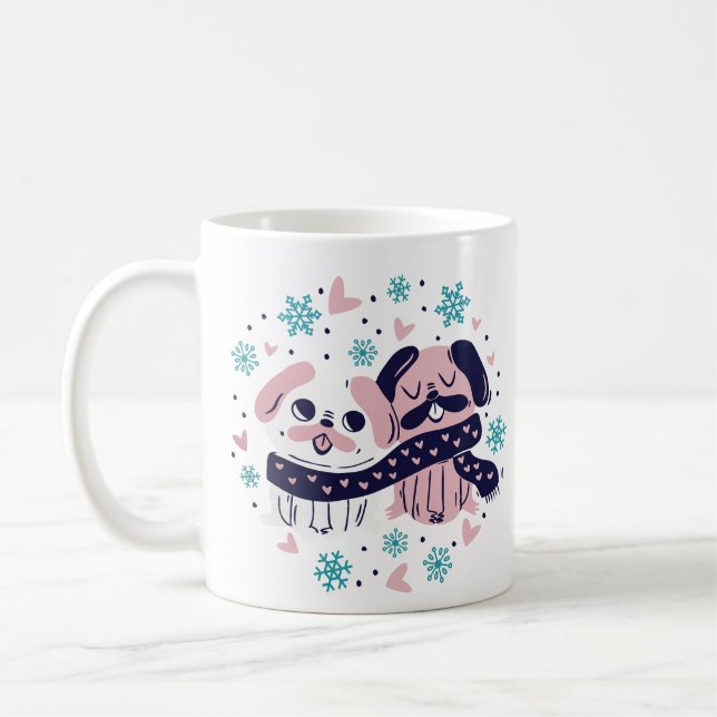 Valentines day pug dog animals mug design (Left)