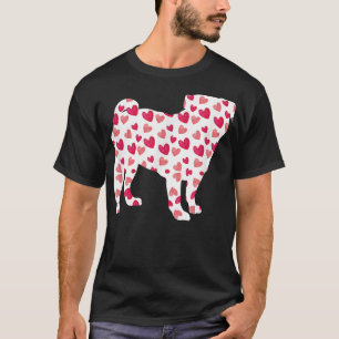 Valentines Day Pug Hearts Puppy Dog Lover T-Shirt