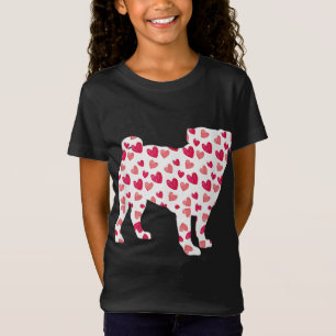 Valentines Day Pug Hearts Puppy Dog Lover T-Shirt