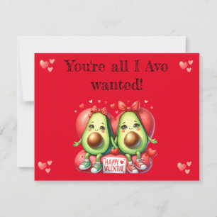valentine's day: punny. avocado holiday card