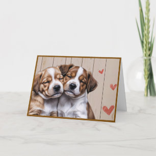 Valentine's day puppies Folded Holiday Card