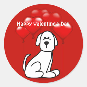 Valentine's Day Puppy Dog Small Sticker
