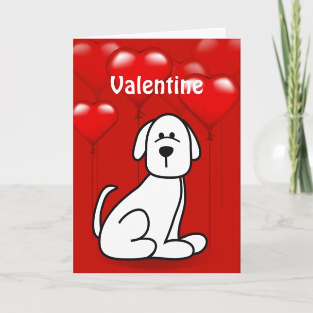 Valentine's Day Puppy Dog Wuf You Greeting Card (Front)