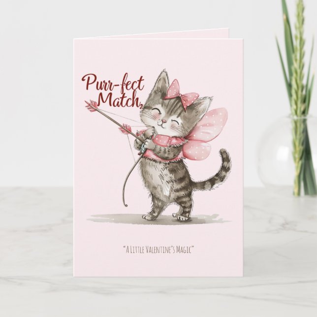 Valentine's Day Purfect Match Funny Romantic Card (Front)