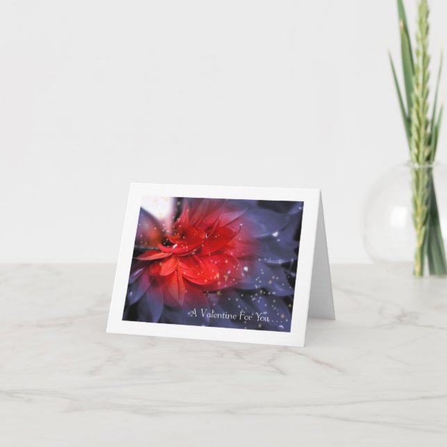 Valentine's Day: Purple Feather With Red Holiday Card (Front)
