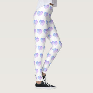Valentine's Day Purple HEART Women's Leggings