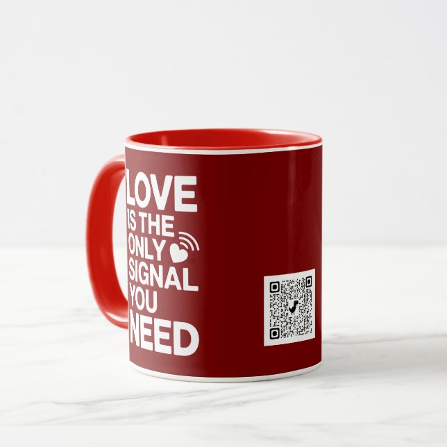 Valentine's Day QR Code video love Mug (Front Left)