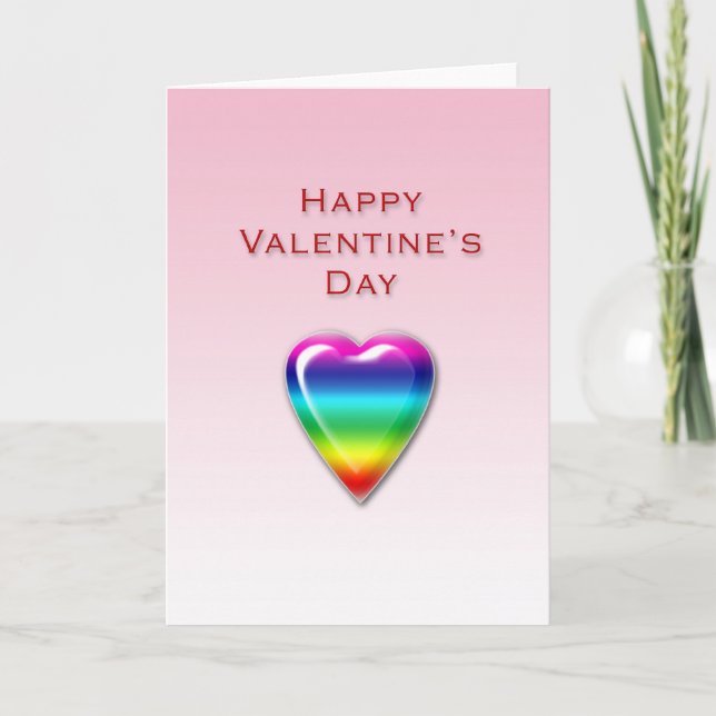 Valentines Day Rainbow Heart Card (Front)